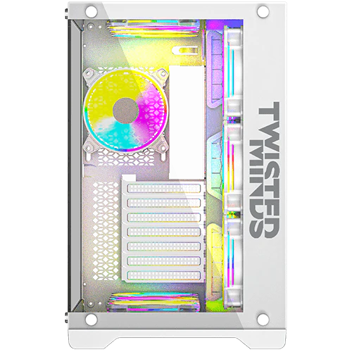 Twisted Minds Bullet-07 Mid Tower Gaming Case ( 7 ARGB Fans included ) - White Twisted Minds Bullet-07 Mid Tower Gaming Case ( 7 ARGB Fans included ) - White